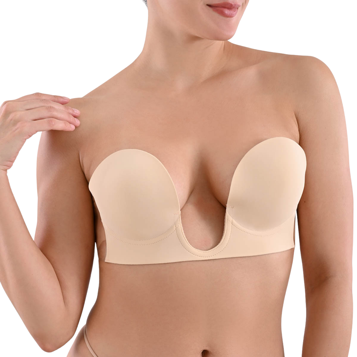 Brasier adherible sin tirantes para vestido escotado, María Íntima