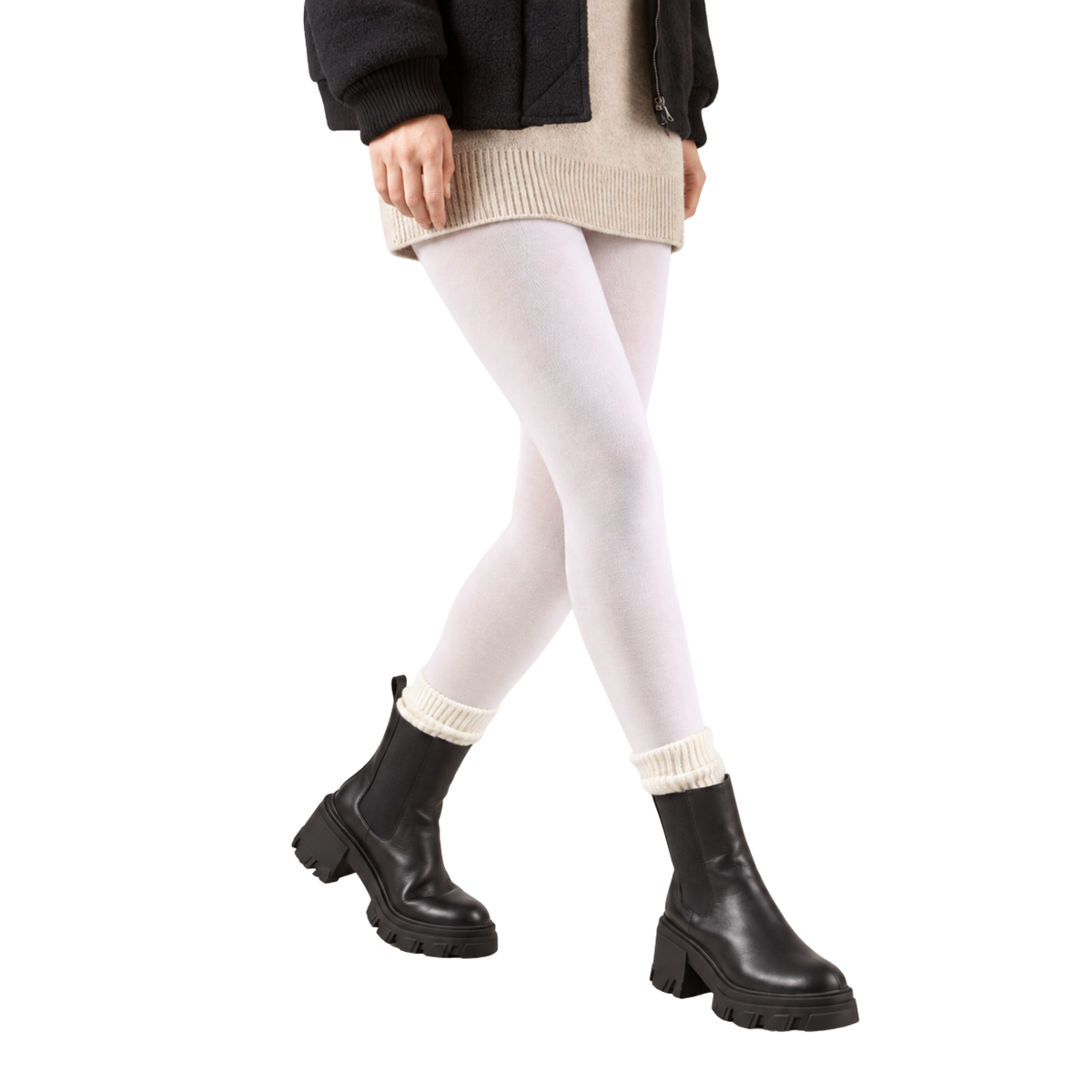Mallas lisas de acrilán en Blanco