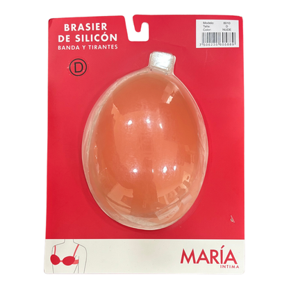 Empaque original del brasier de silicón con banda y tirantes María Íntima 8010