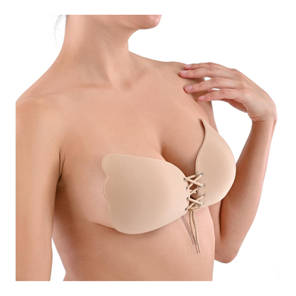 Detalle del cordón frontal del brasier adherible push up María Íntima 8021