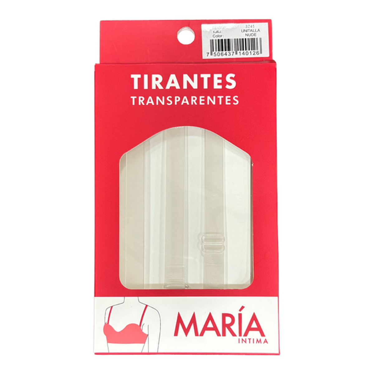 Empaque original de los tirantes transparentes para brasier María Íntima 8041