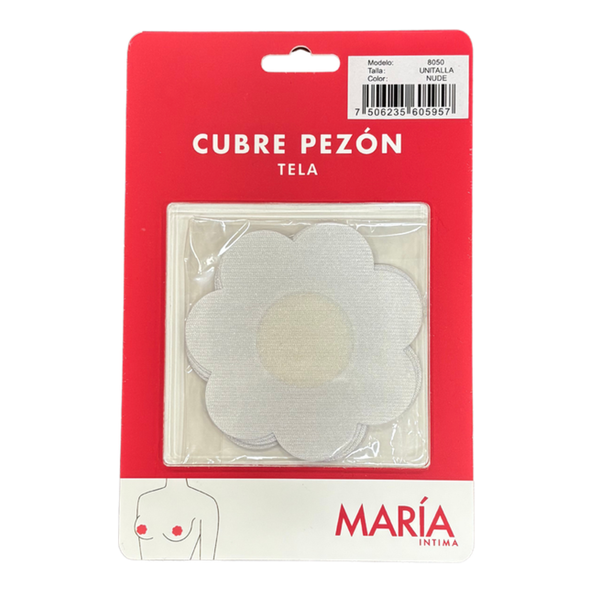 Empaque original del cubre pezón de tela María Íntima modelo 8050, 3 pares