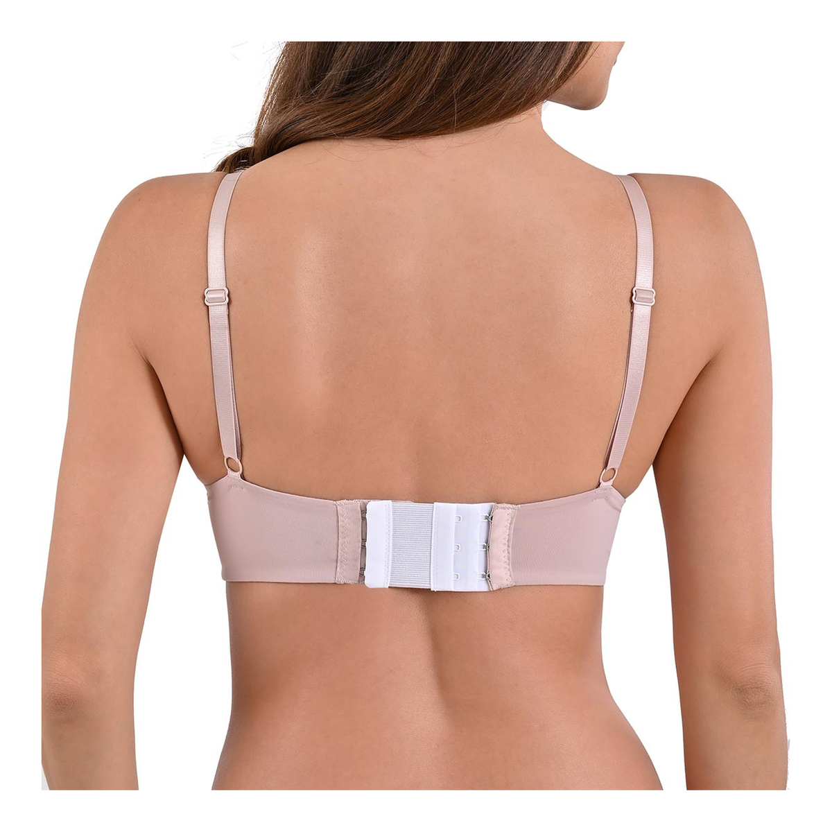 Extensión para brasier de 3 ganchos María Íntima modelo 8080 colocada en la espalda