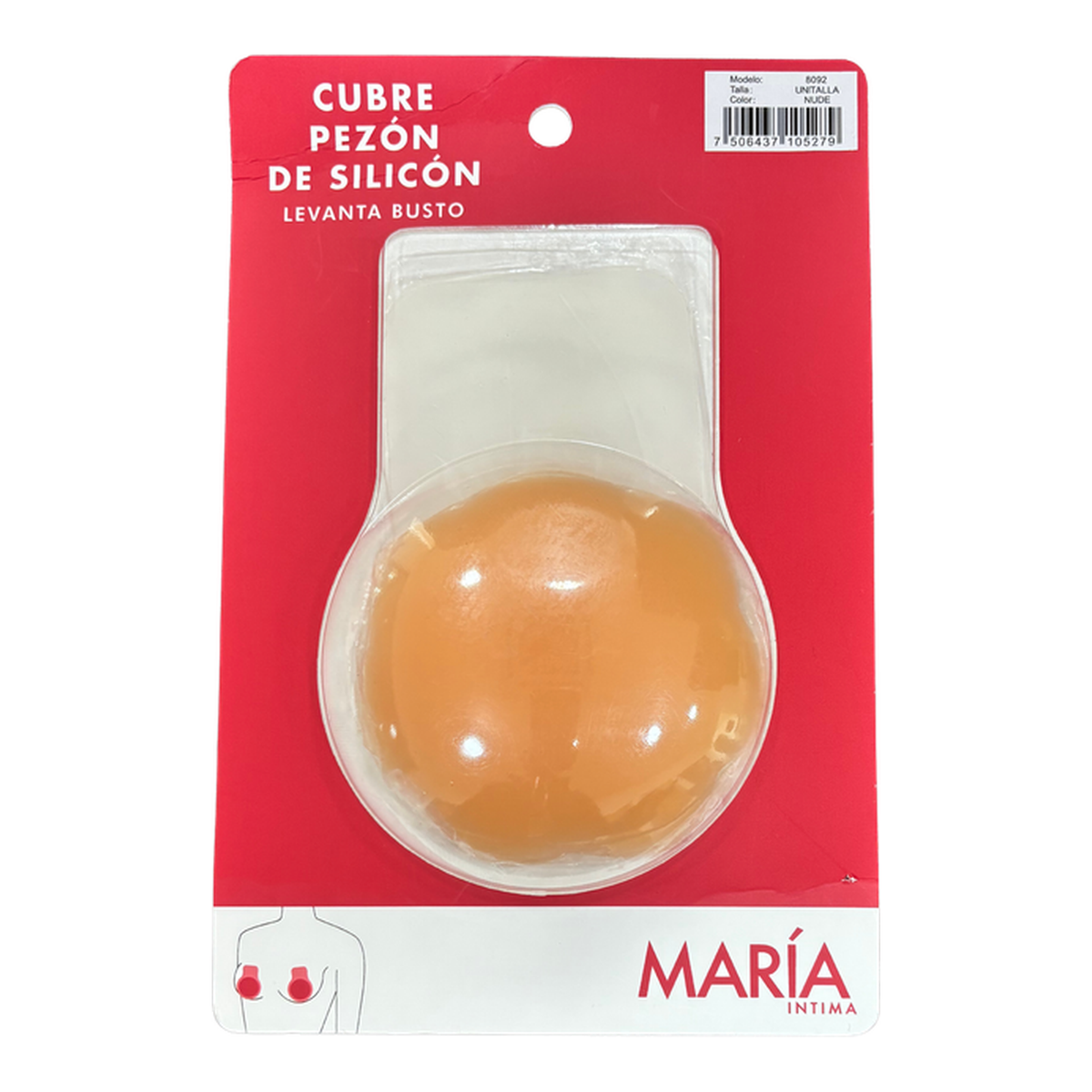 Empaque original del cubre pezón de silicón levanta busto María Íntima modelo 8092
