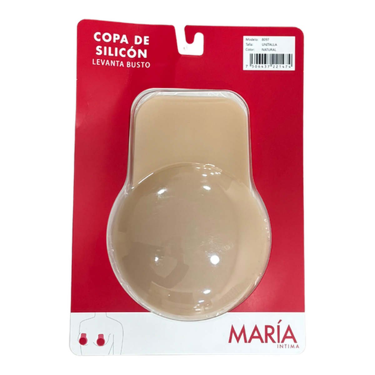 Empaque original de la copa lift de silicón María Íntima modelo 8097